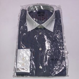 Jake’s Blue/White Striped Button Down Dress Shirt